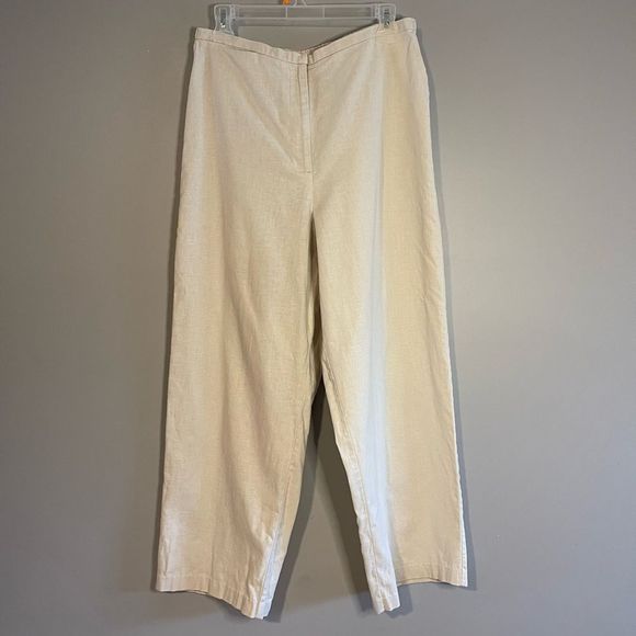Marsh Landing Linen Blend Wide Leg Cream Pant | M - Picture 1 of 8